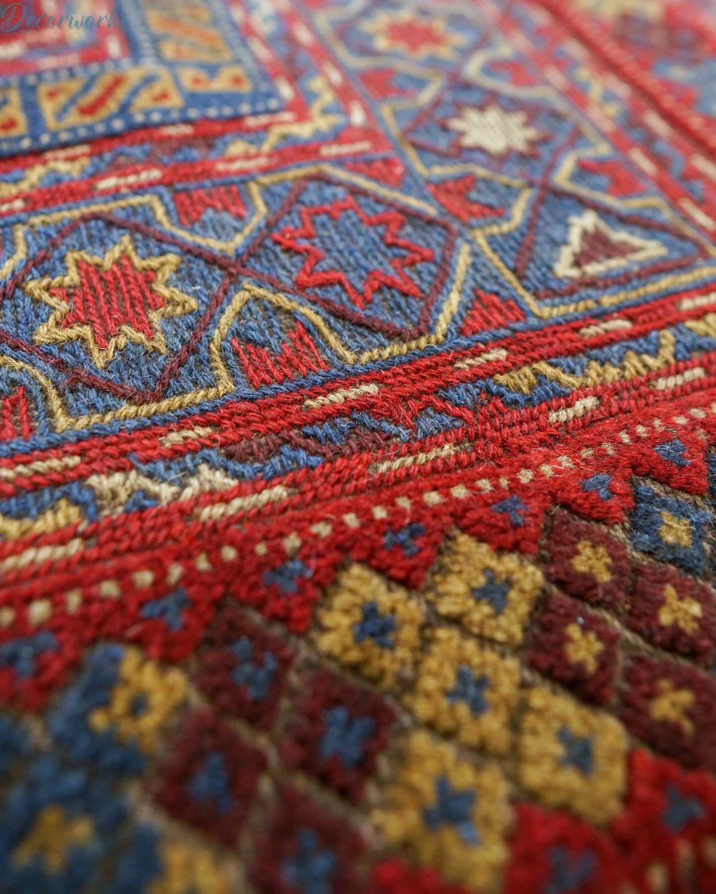 125×113cm 手織りマシュワニキリム 手織り絨毯 Decorworks