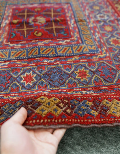 125×113cm 手織りマシュワニキリム 手織り絨毯 Decorworks