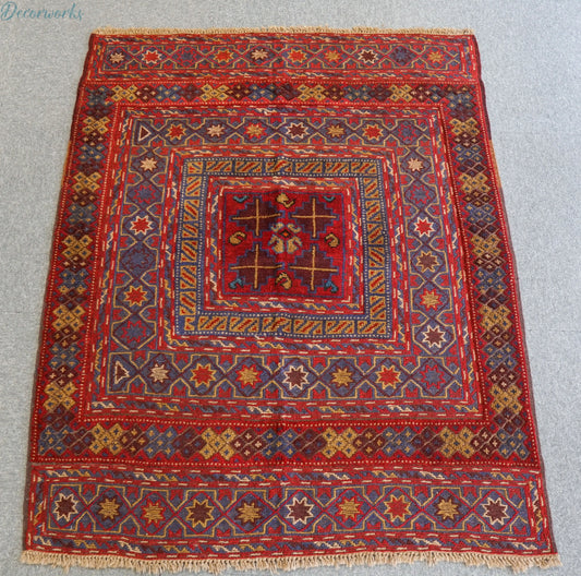 125×113cm 手織りマシュワニキリム 手織り絨毯 Decorworks