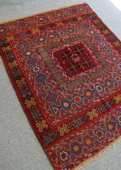 125×113cm 手織りマシュワニキリム 手織り絨毯 Decorworks