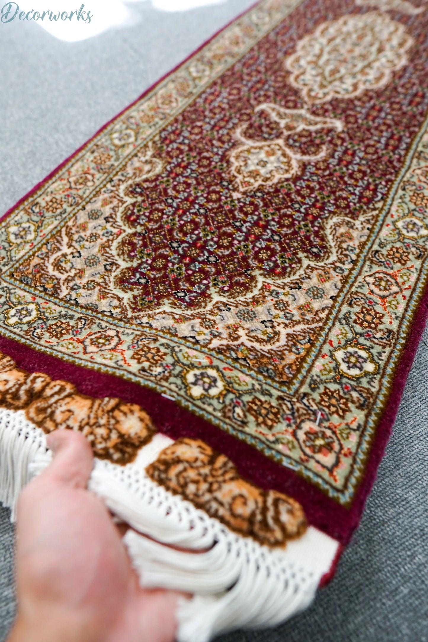 130×40cm ペルシャ手織り絨毯 タブリーズ産　50RAJ Decorworks