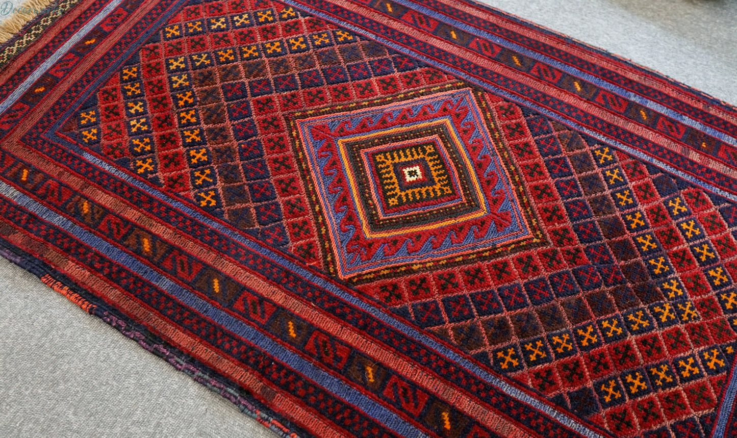 131×80cm 手織りマシュワニキリム Decorworks