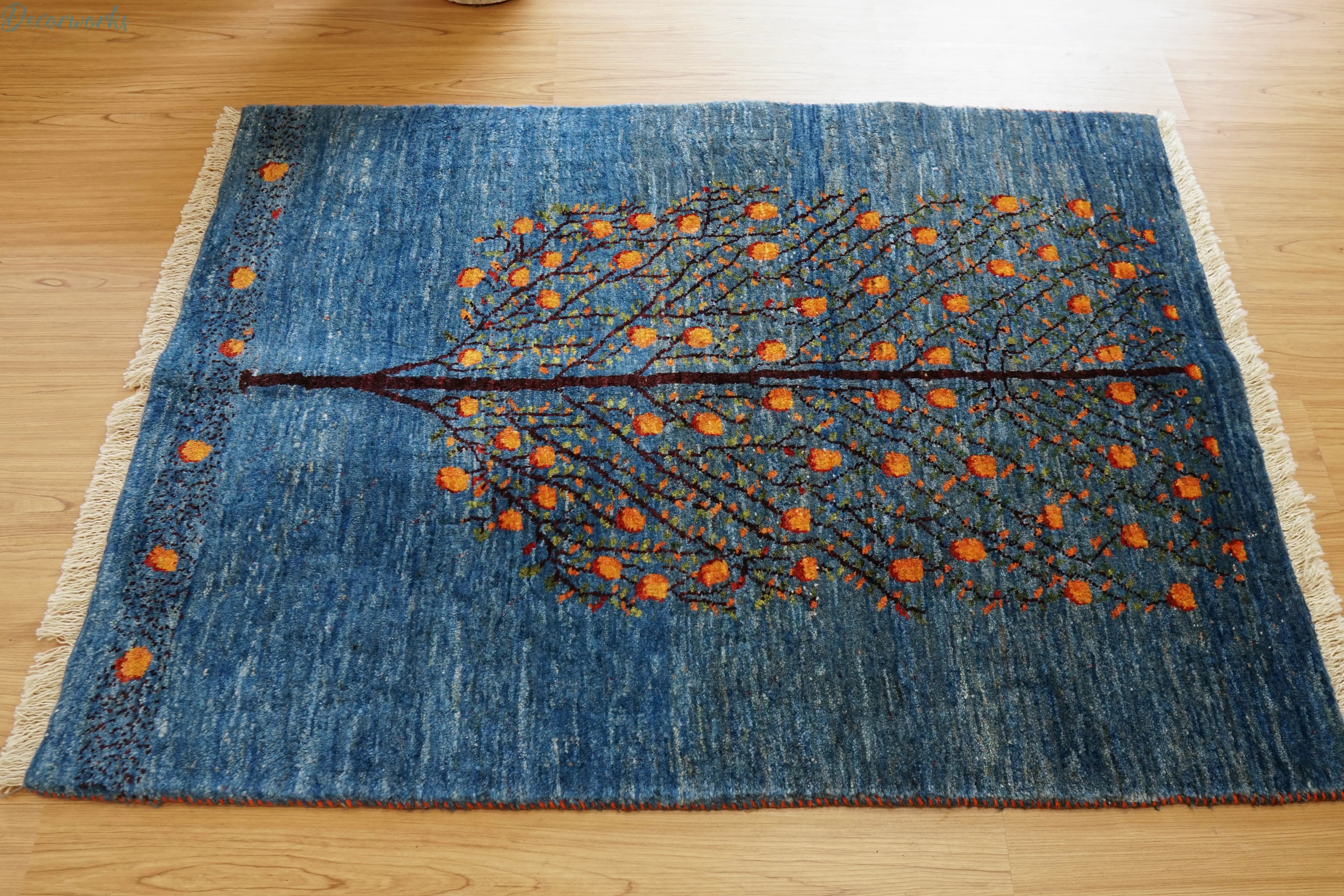 132×90cm 手織り ペルシャ 絨毯 カシュクリギャッベ - Decorworks