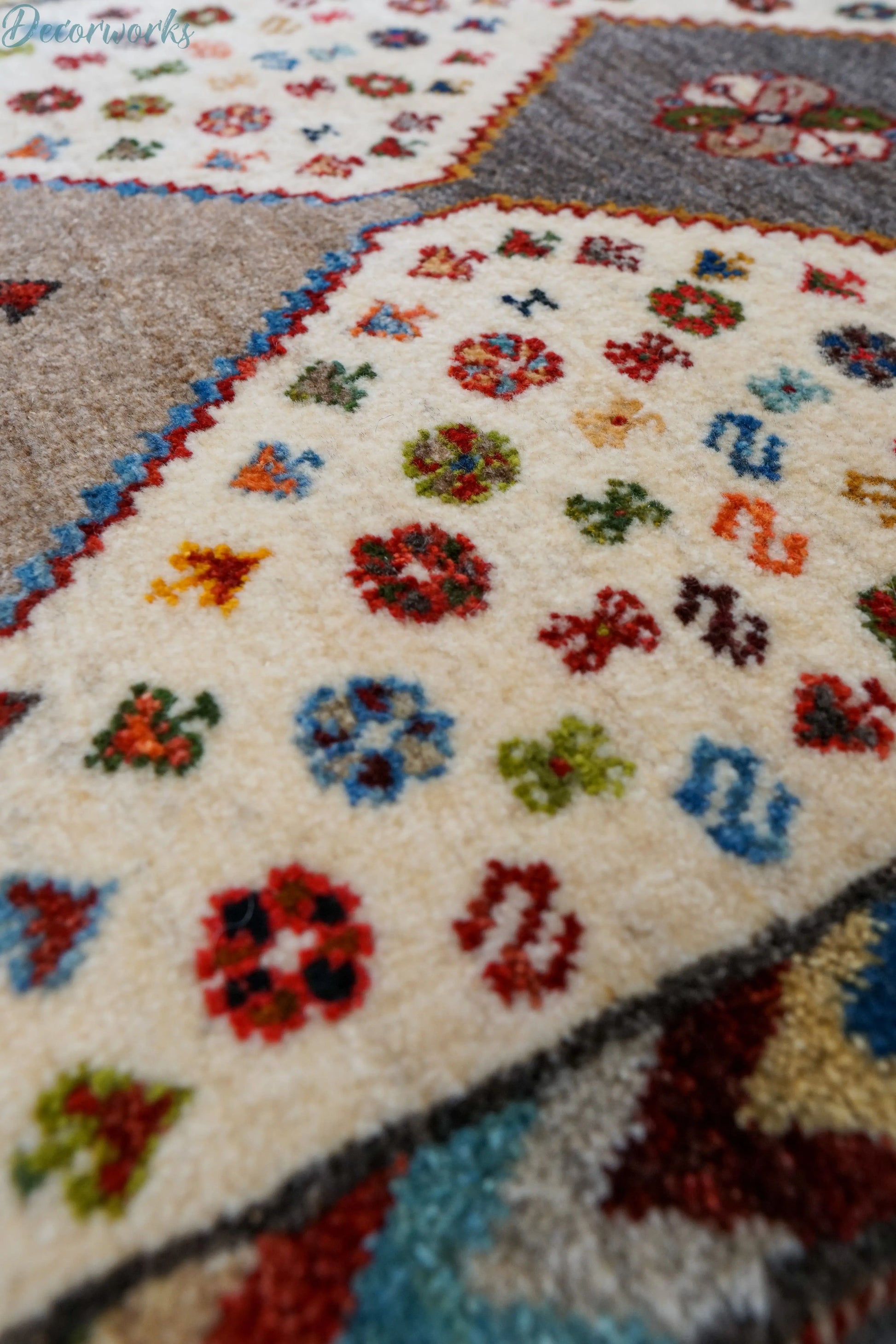 136×74cm 手織り ペルシャ 絨毯 カシュクリギャッベ - Decorworks