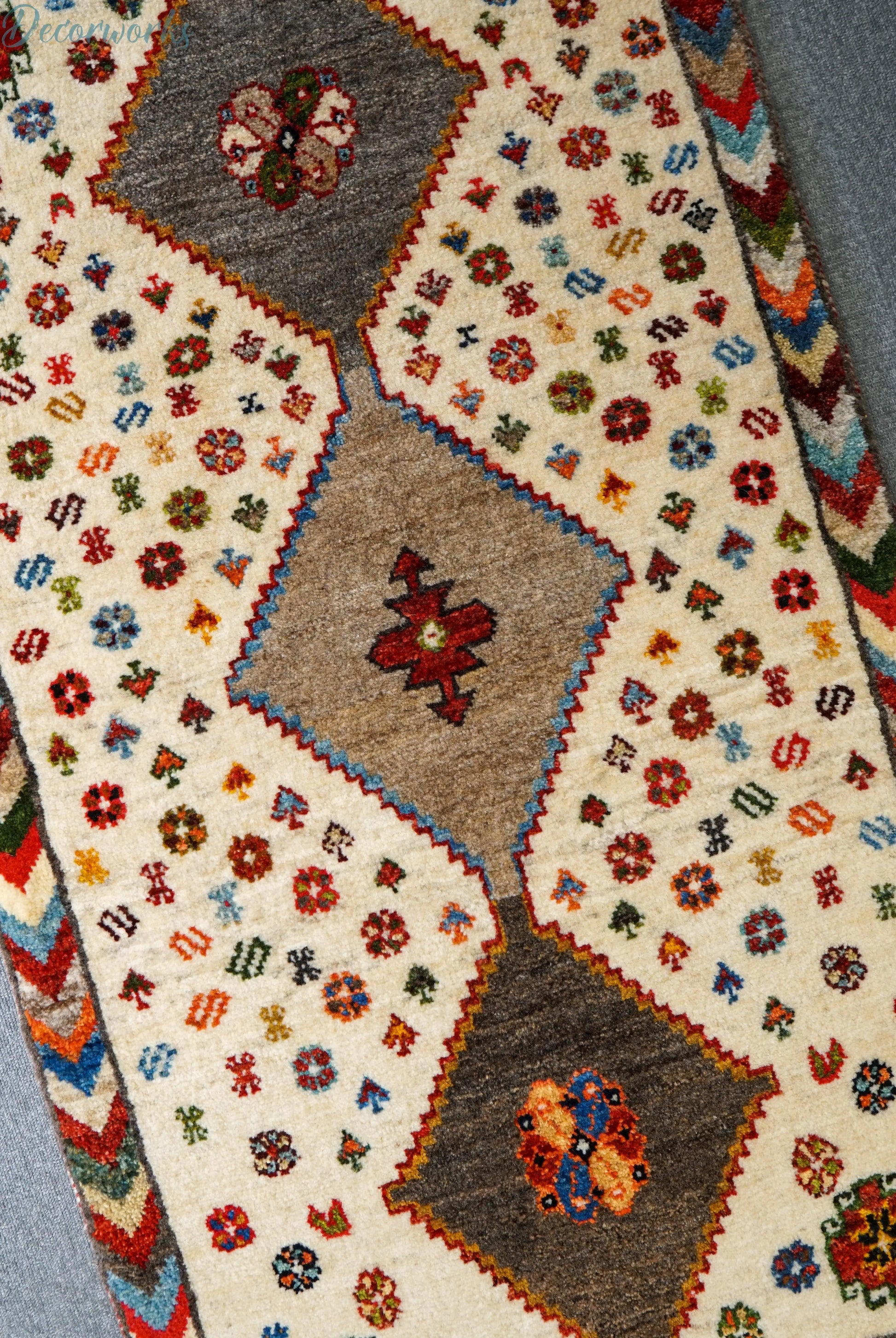 136×74cm 手織り ペルシャ 絨毯 カシュクリギャッベ - Decorworks