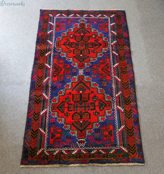 142×86cm  ヴィンテージ  ヤクブ カニ バルーチ ラグ-  トライバルラグ Decorworks
