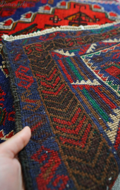 142×86cm  ヴィンテージ  ヤクブ カニ バルーチ ラグ-  トライバルラグ Decorworks