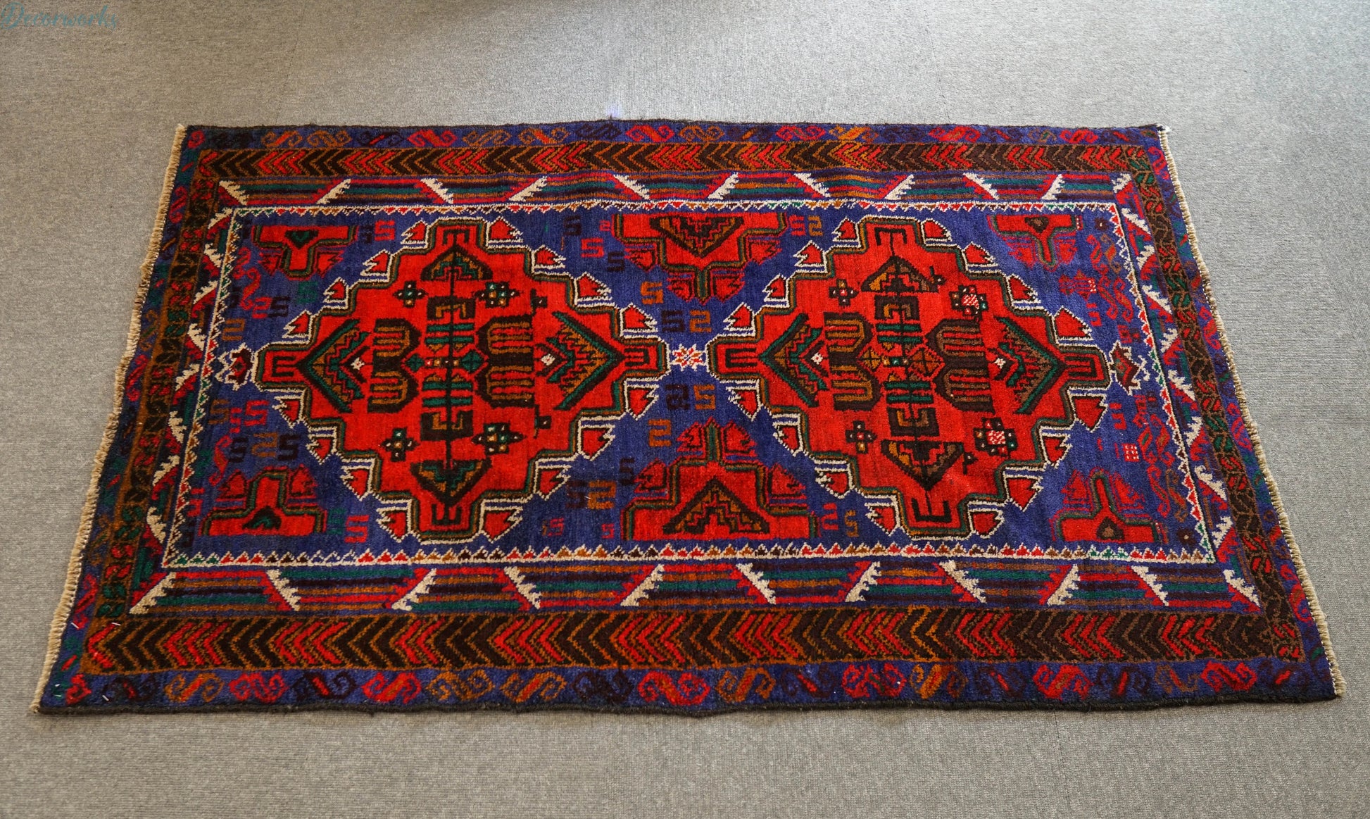142×86cm  ヴィンテージ  ヤクブ カニ バルーチ ラグ-  トライバルラグ Decorworks