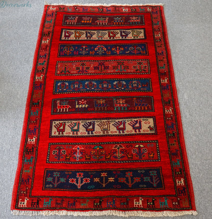 143×90cｍ ペルシャ絨毯 トライバルラグ　バルーチ Decorworks