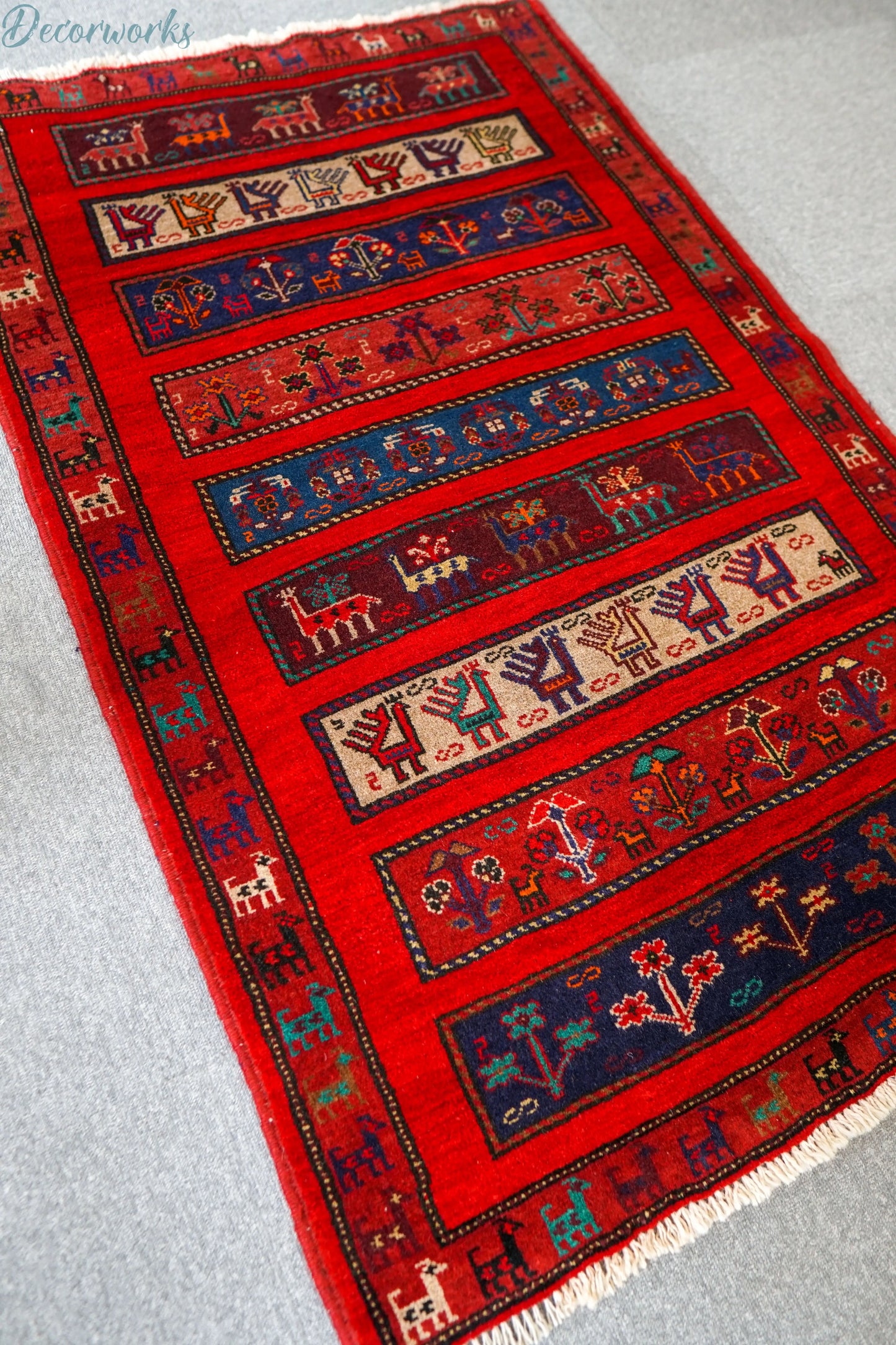 143×90cｍ ペルシャ絨毯 トライバルラグ　バルーチ Decorworks