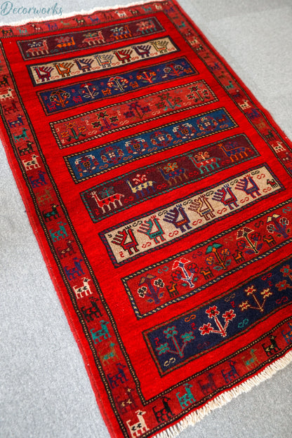143×90cｍ ペルシャ絨毯 トライバルラグ　バルーチ Decorworks