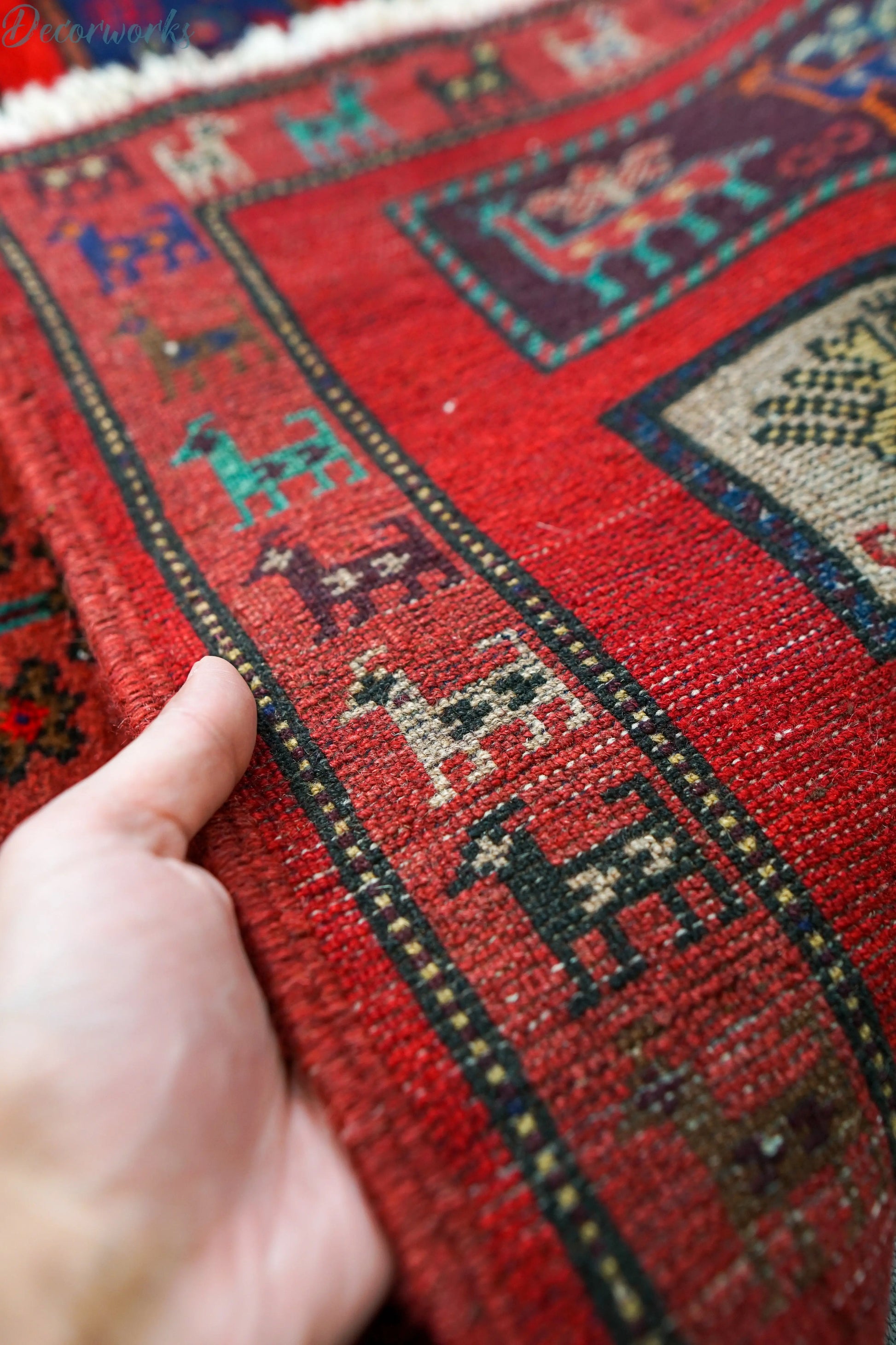 143×90cｍ ペルシャ絨毯 トライバルラグ　バルーチ Decorworks