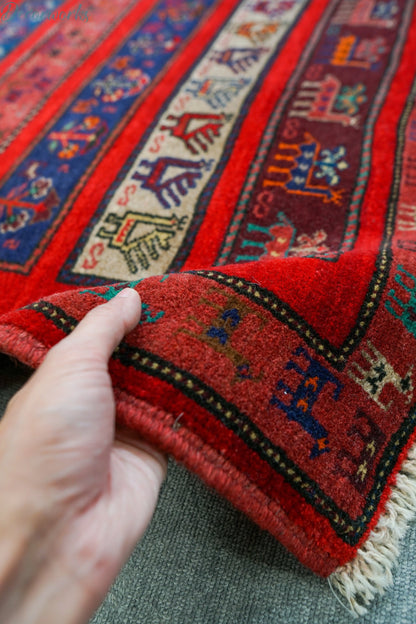 143×90cｍ ペルシャ絨毯 トライバルラグ　バルーチ Decorworks