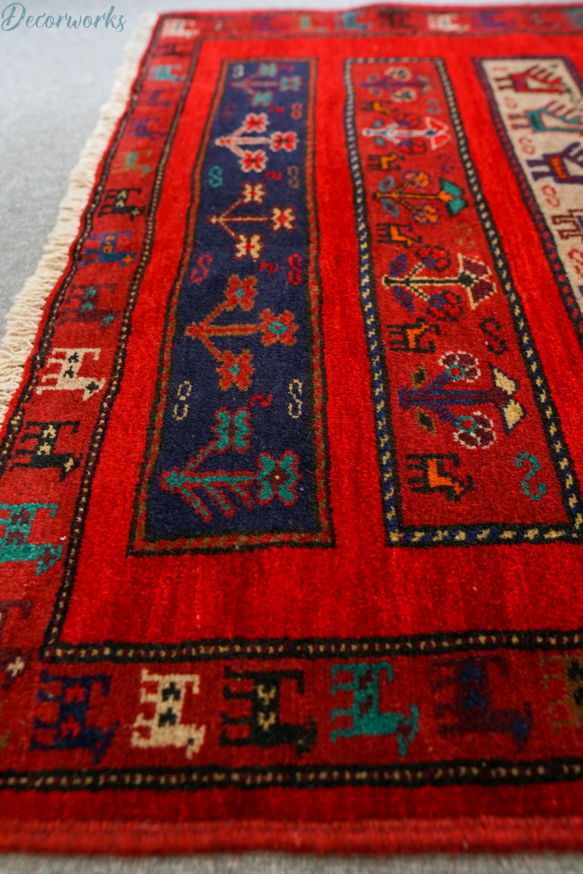 143×90cｍ ペルシャ絨毯 トライバルラグ　バルーチ Decorworks