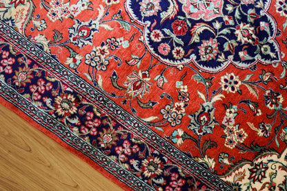 145×102cm ペルシャ絨毯　クム産 シルク　ビンテージラグ Decorworks