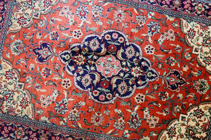 145×102cm ペルシャ絨毯　クム産 シルク　ビンテージラグ Decorworks