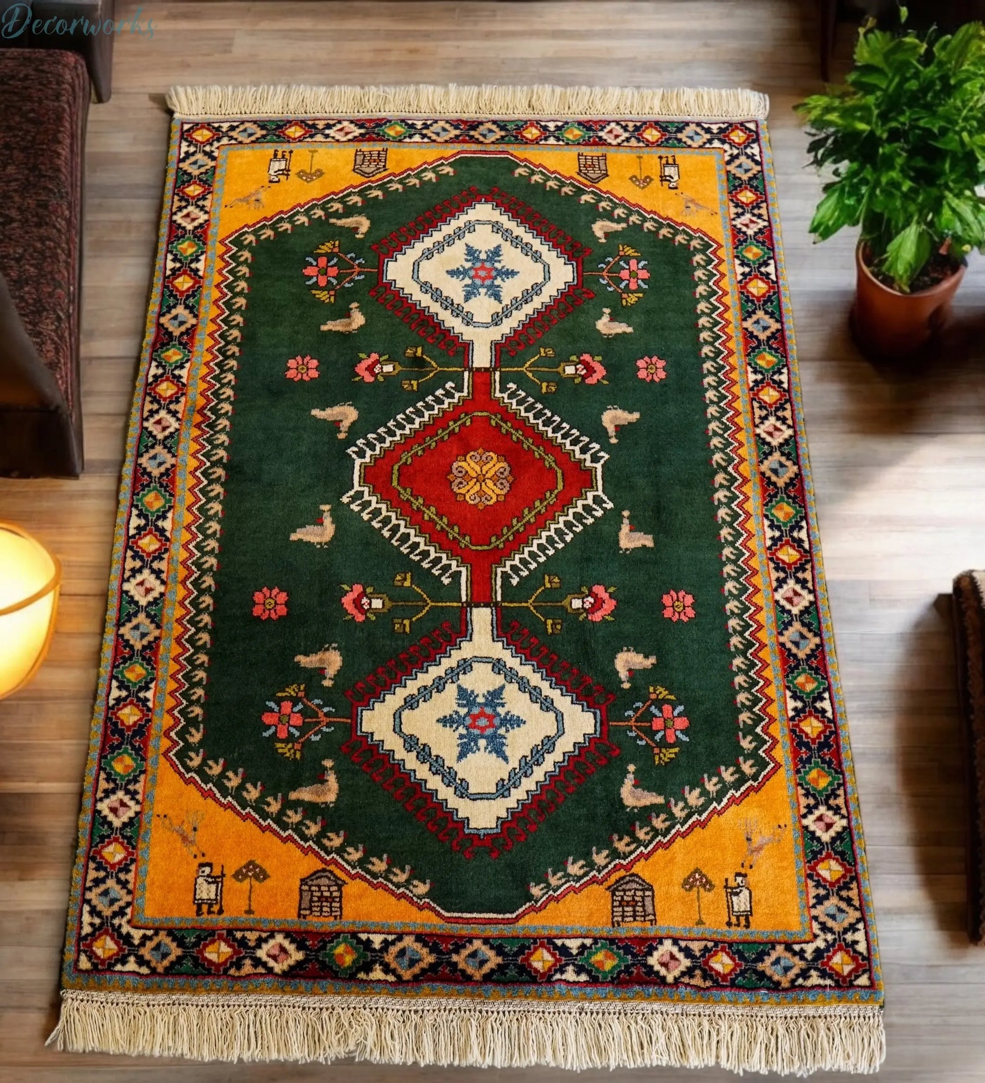 146×103cm ペルシャ絨毯 ヤラメ Decorworks