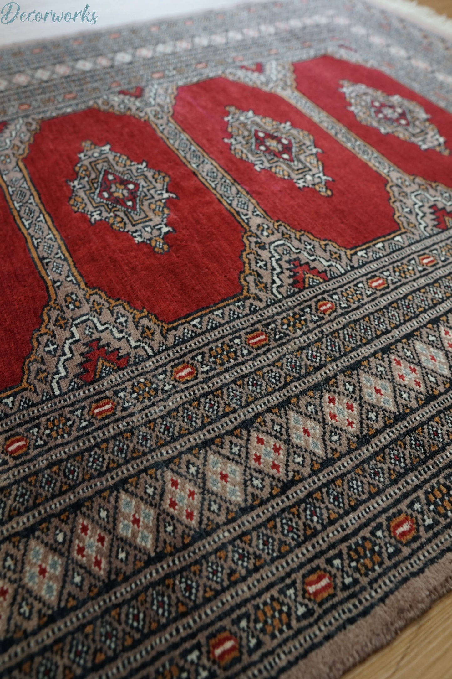148×96cm パキスタン絨毯 ヴィンテージラグ Decorworks