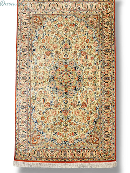 150×100cm ペルシャ絨毯　クム産　シルク 100% Decorworks