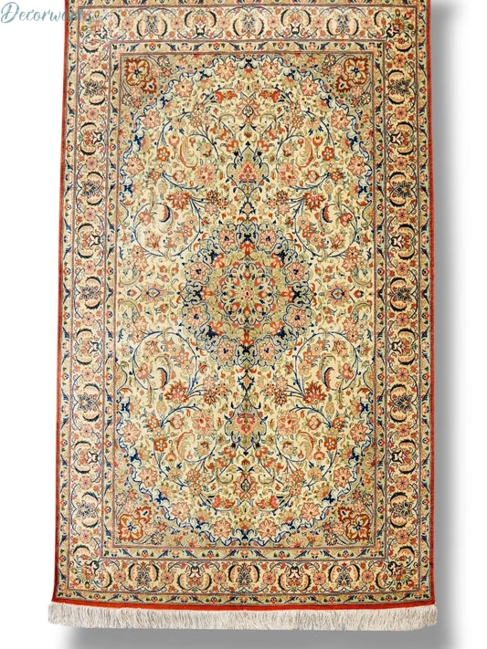 150×100cm ペルシャ絨毯　クム産　シルク 100% Decorworks
