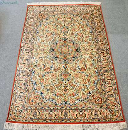 150×100cm ペルシャ絨毯　クム産　シルク 100% Decorworks