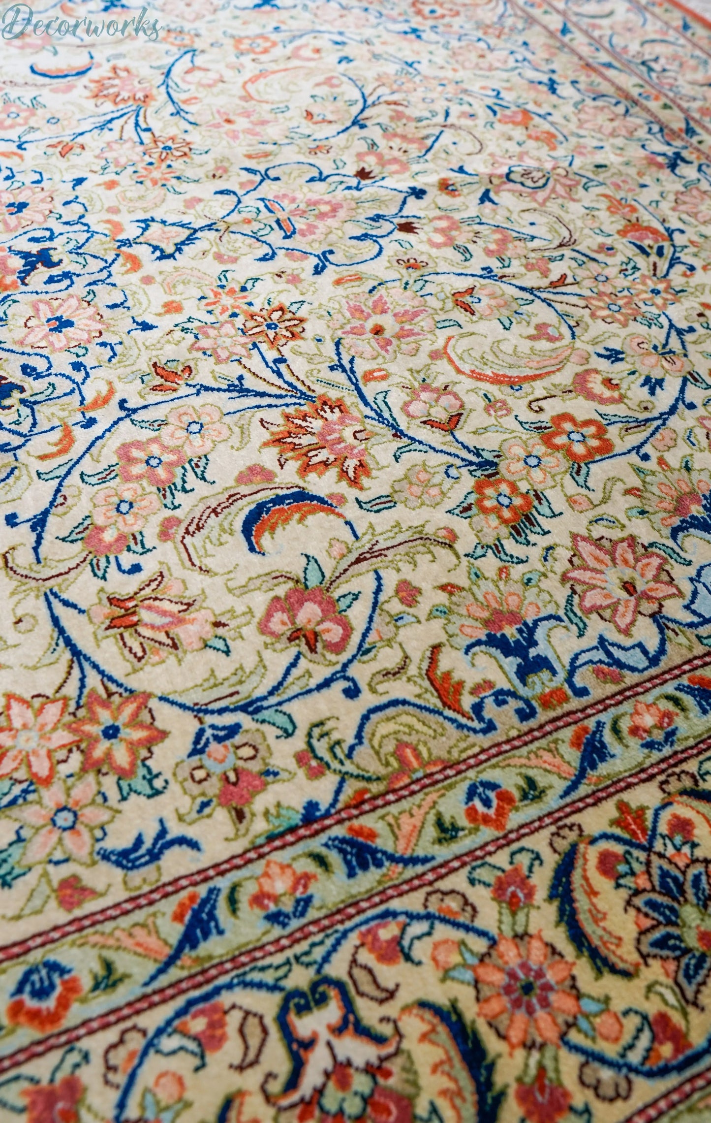 150×100cm ペルシャ絨毯　クム産　シルク 100% Decorworks