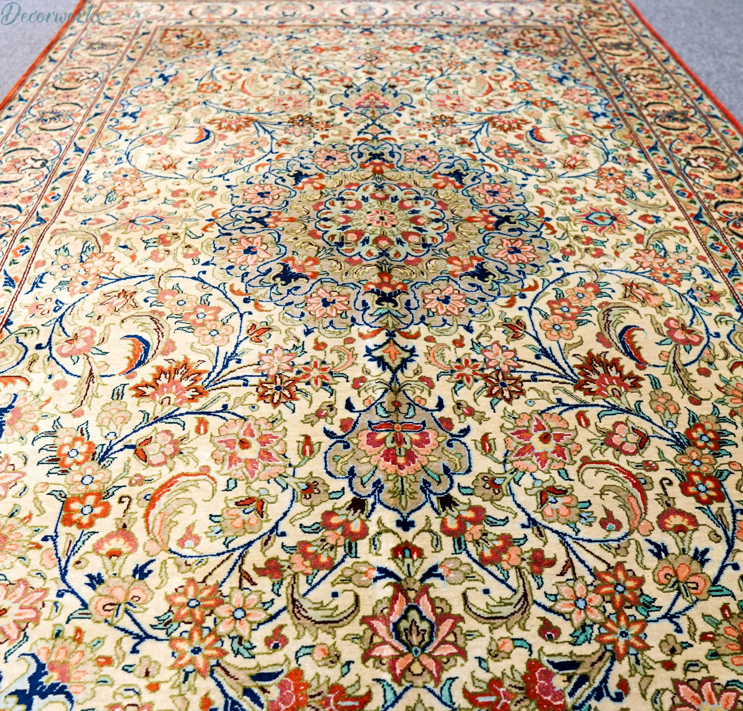 150×100cm ペルシャ絨毯　クム産　シルク 100% Decorworks