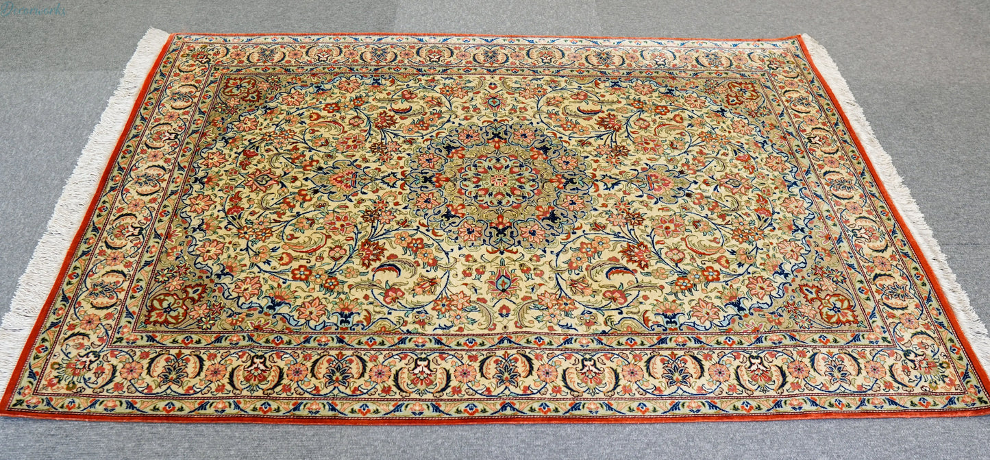 150×100cm ペルシャ絨毯　クム産　シルク 100% Decorworks
