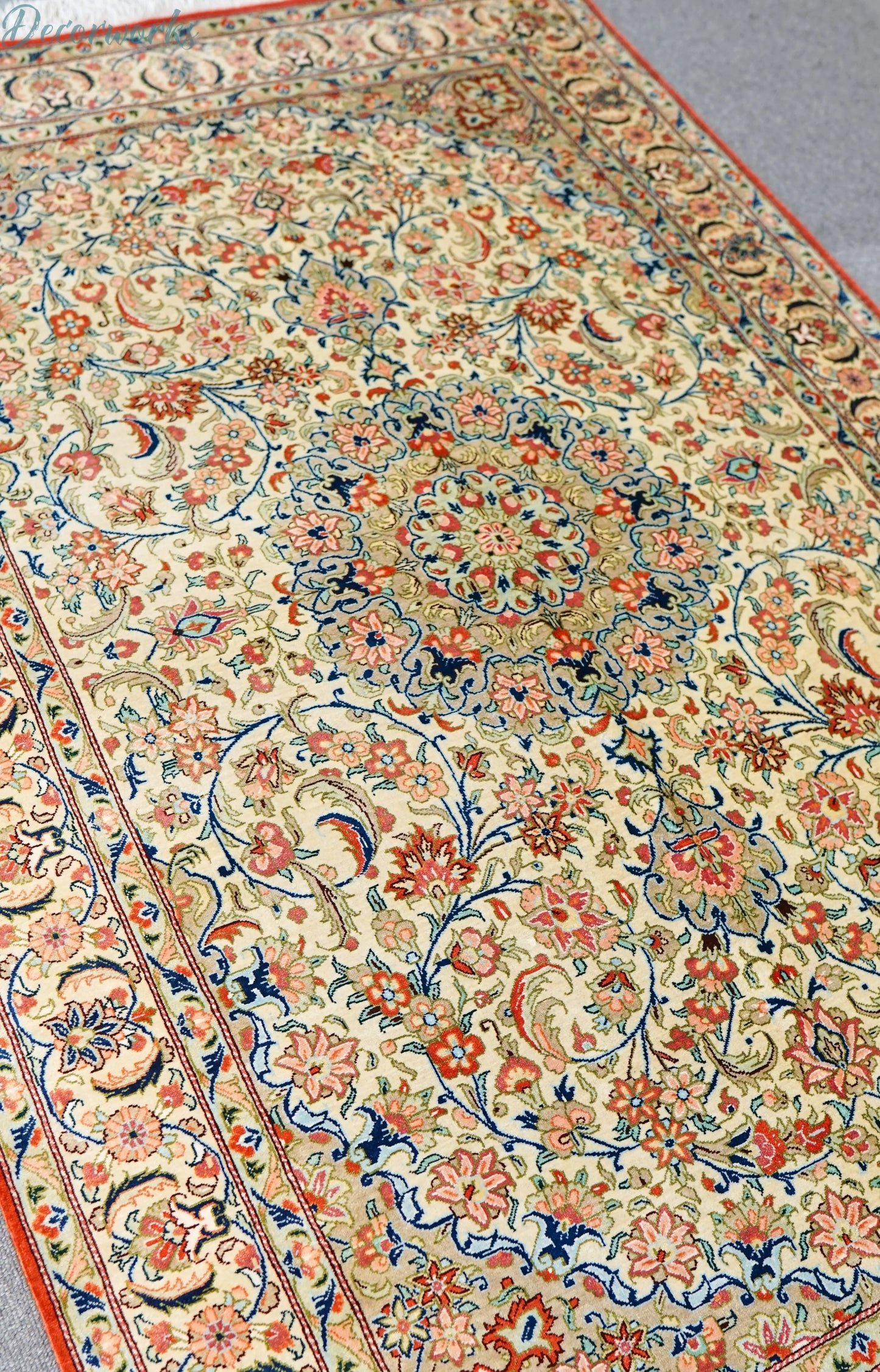 150×100cm ペルシャ絨毯　クム産　シルク 100% Decorworks