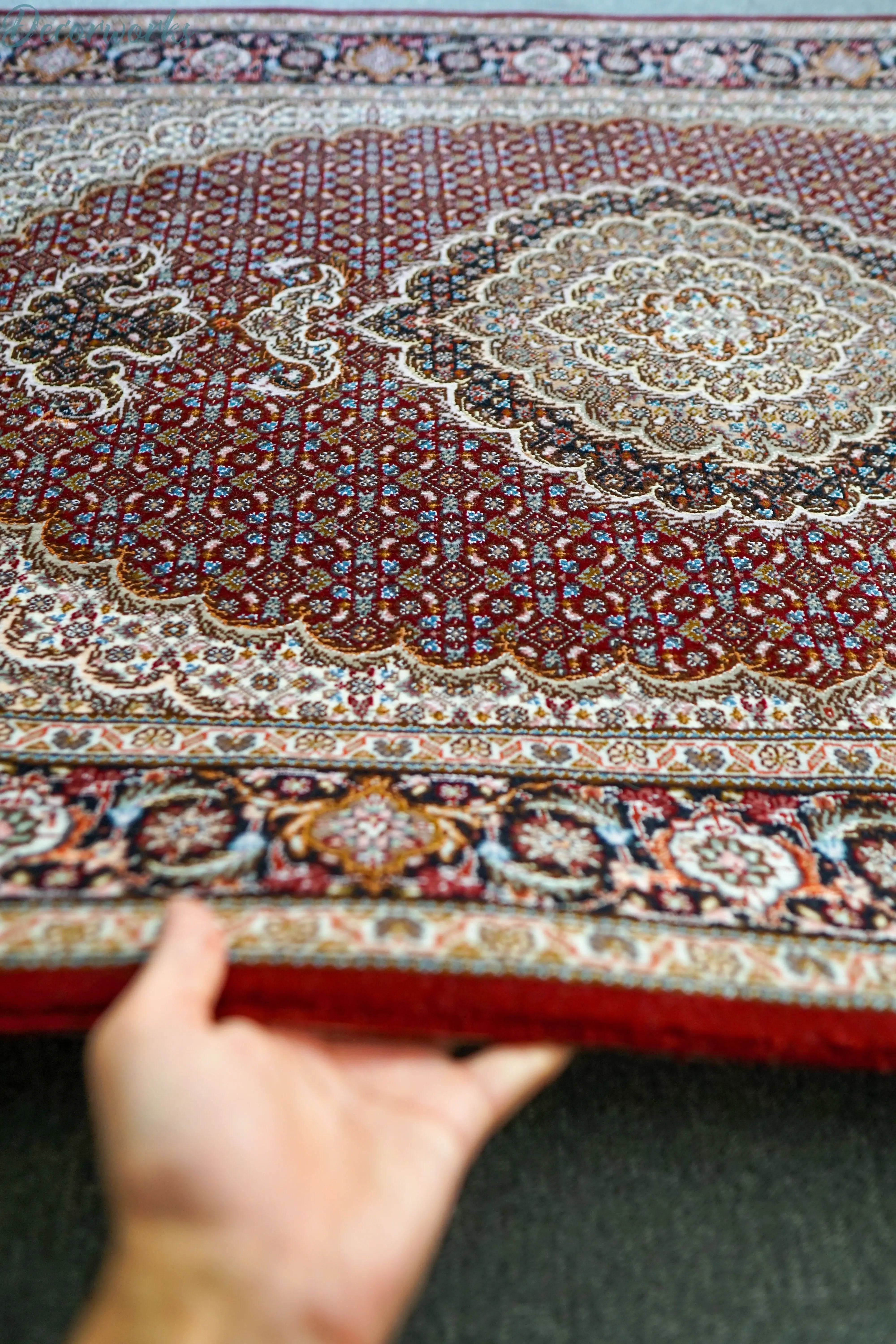 154×100cm 手織り ペルシャ絨毯 タブリーズ産 50RAJ - Decorworks