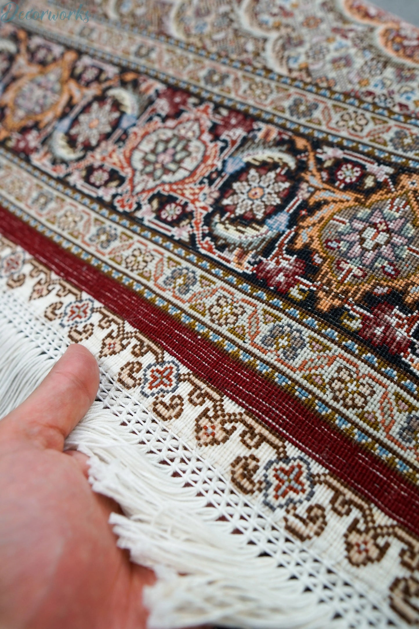 154×100cm 手織り ペルシャ絨毯 タブリーズ産　50RAJ Decorworks
