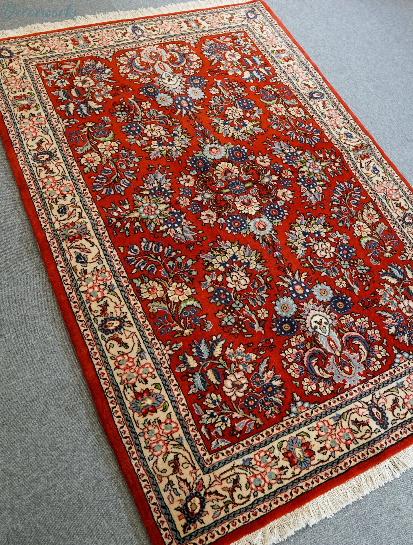 160×110cm　　クム産 ペルシャ絨毯 コルクウール Decorworks