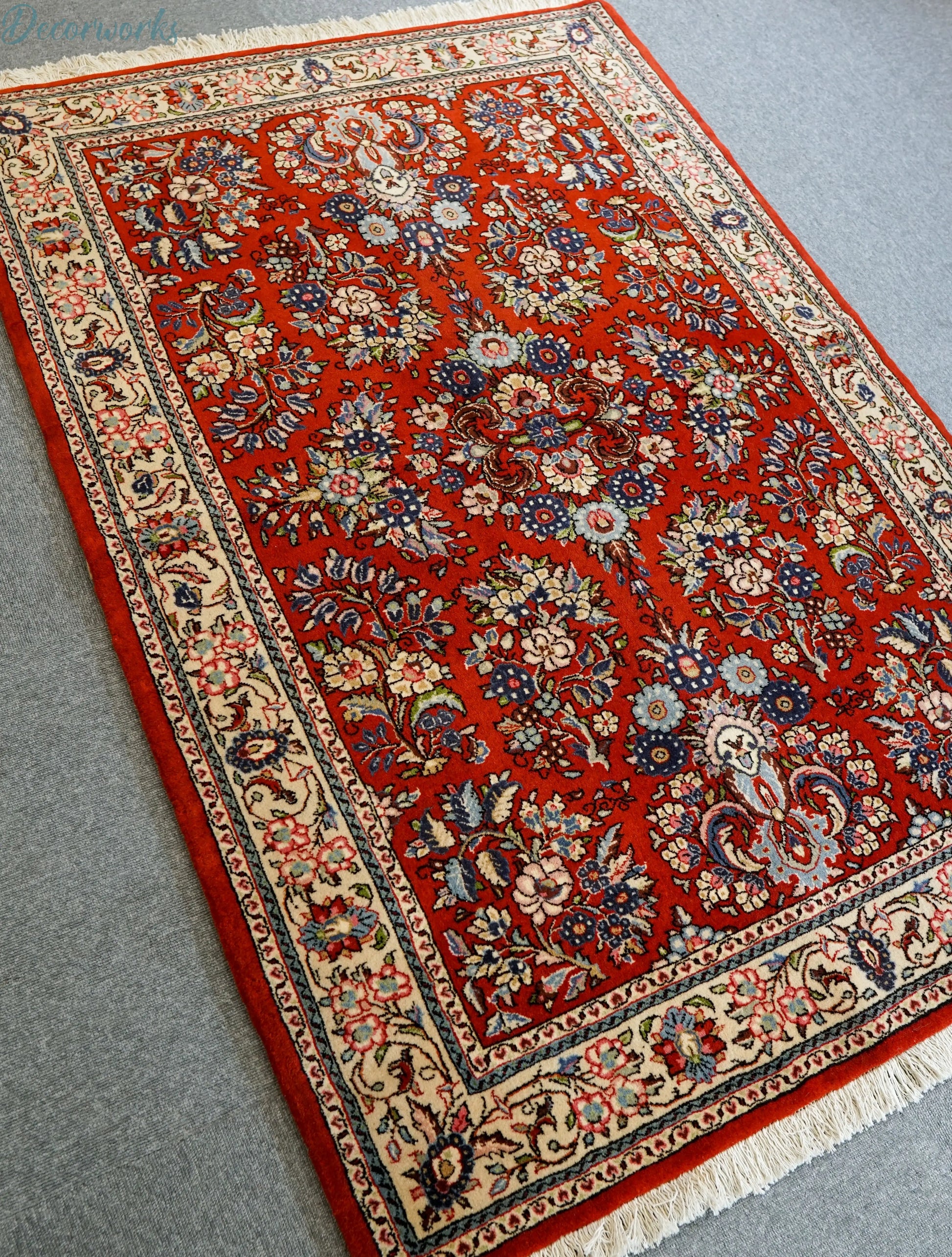 160×110cm　　クム産 ペルシャ絨毯 コルクウール Decorworks