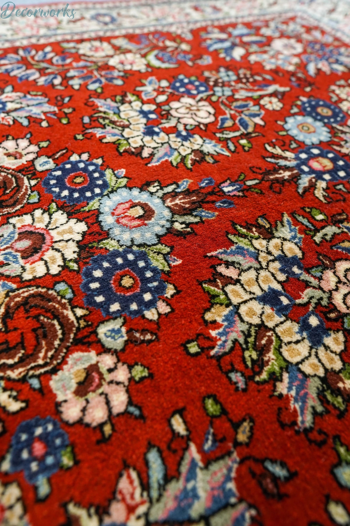 160×110cm　　クム産 ペルシャ絨毯 コルクウール Decorworks