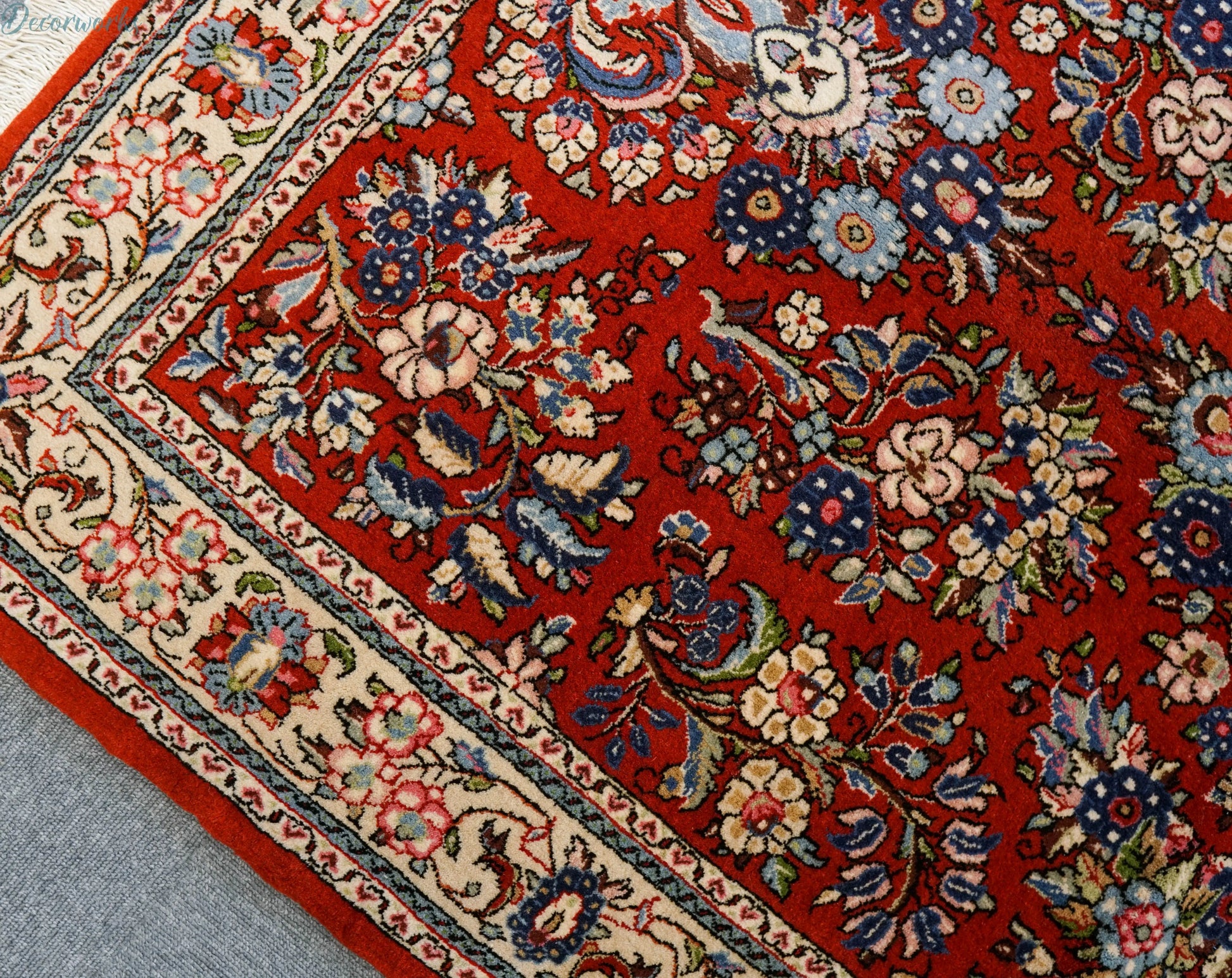 160×110cm　　クム産 ペルシャ絨毯 コルクウール Decorworks