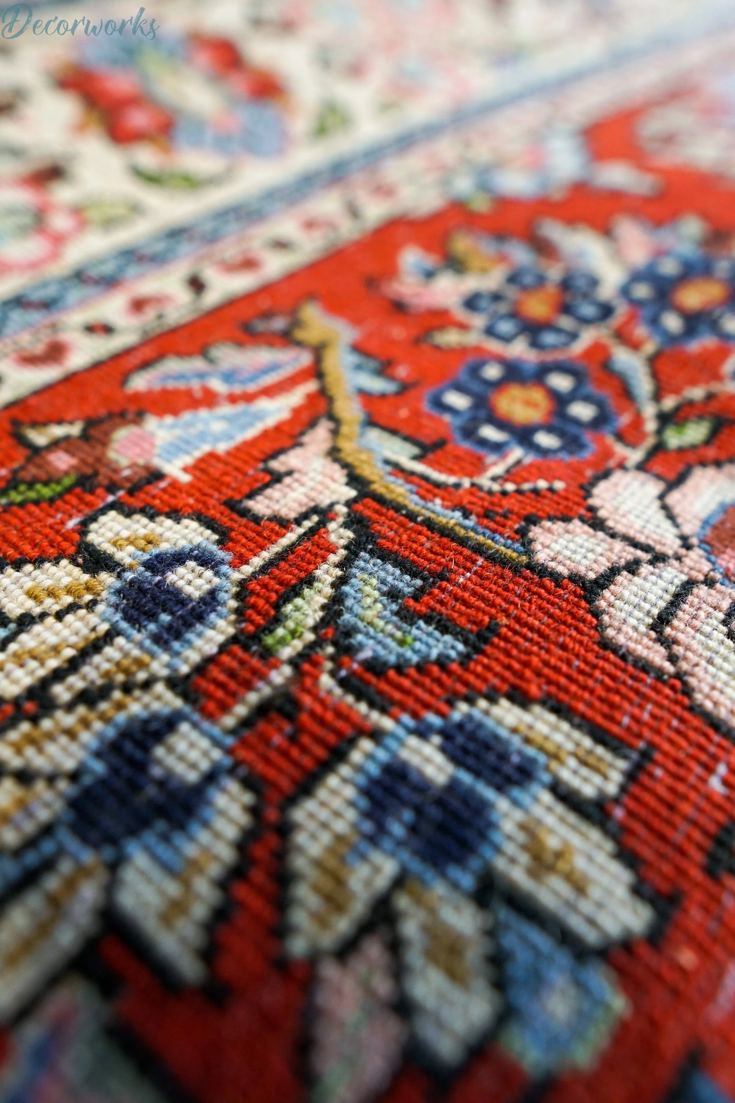 160×110cm　　クム産 ペルシャ絨毯 コルクウール Decorworks