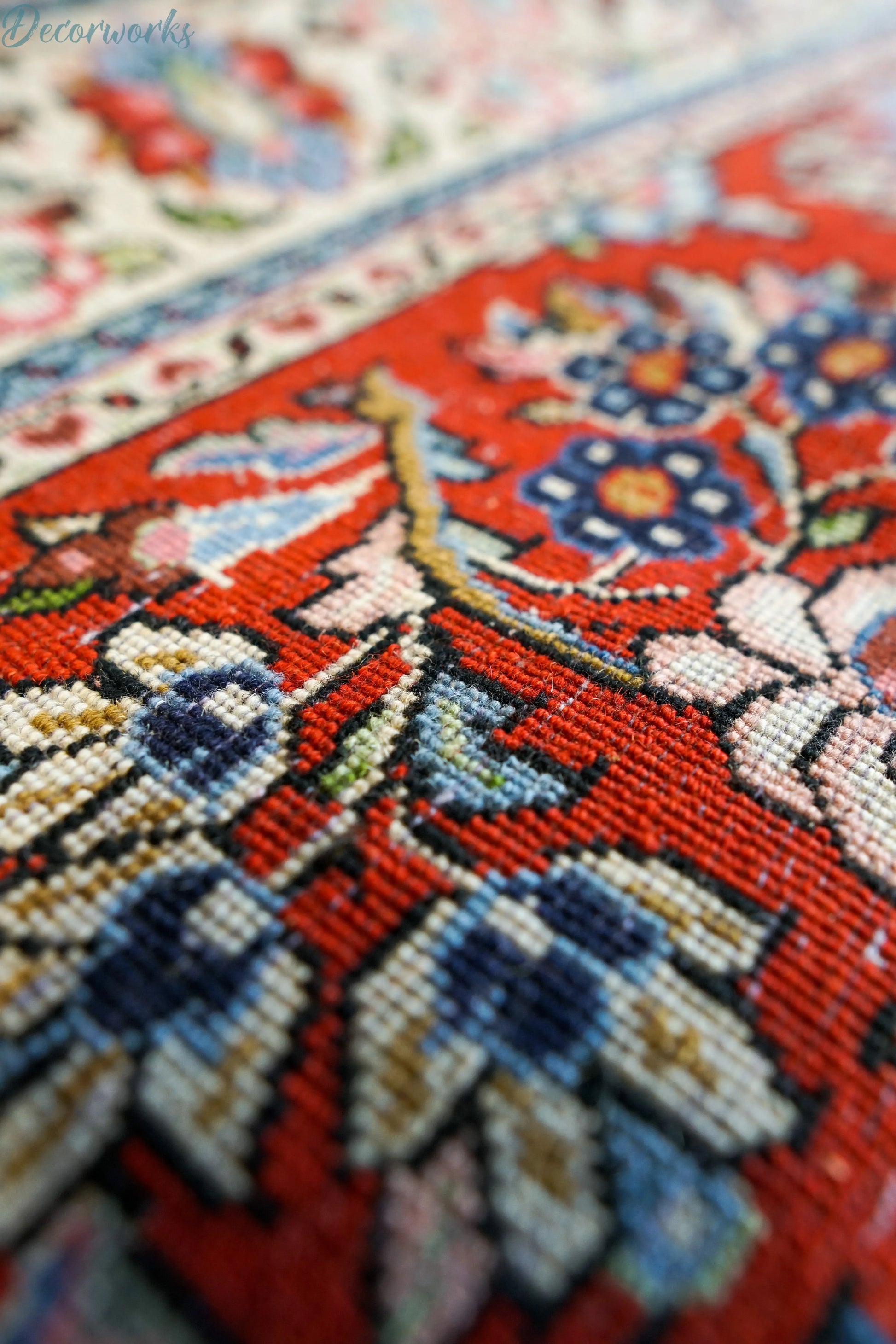 160×110cm　　クム産 ペルシャ絨毯 コルクウール Decorworks