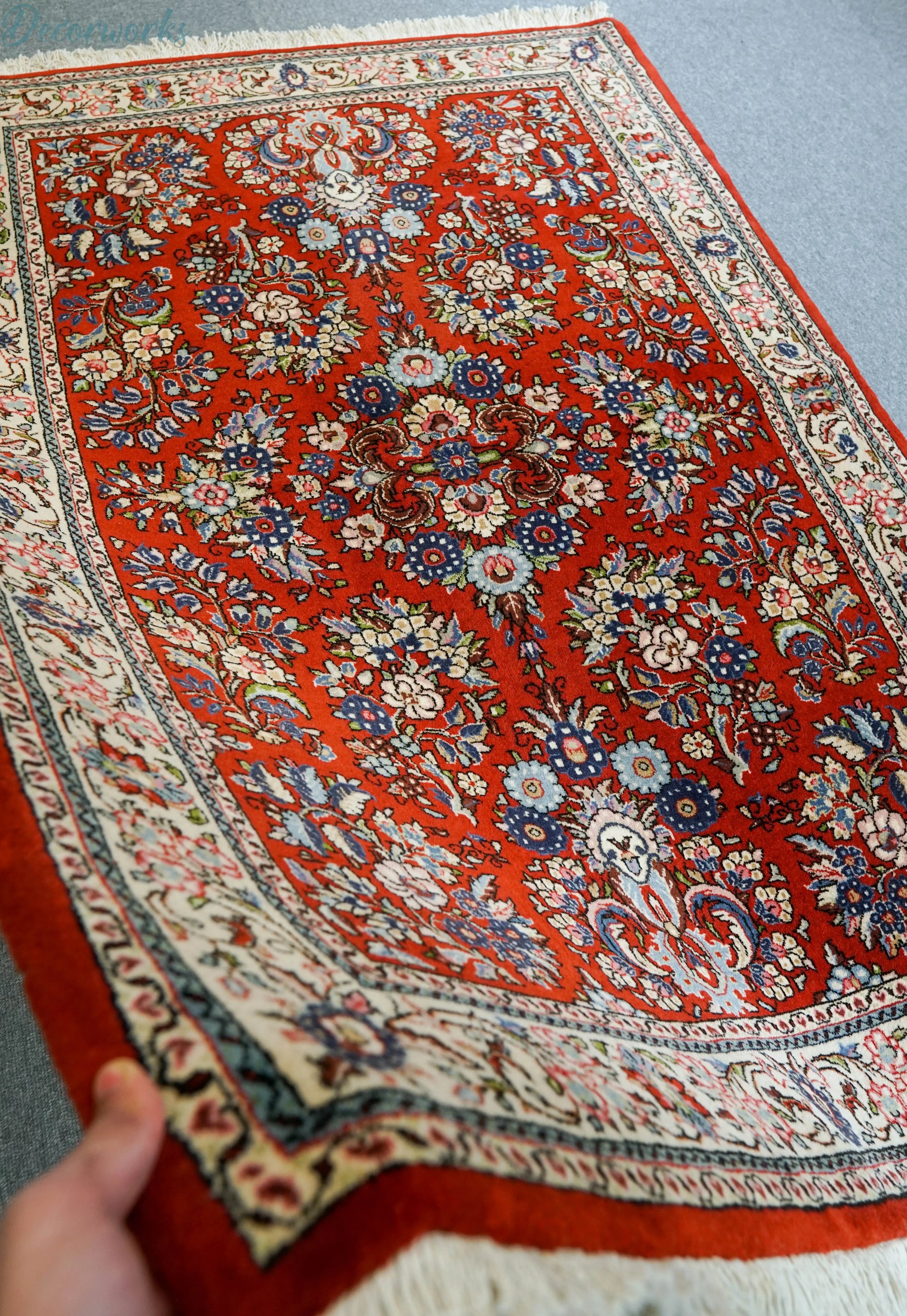 160×110cm　　クム産 ペルシャ絨毯 コルクウール Decorworks