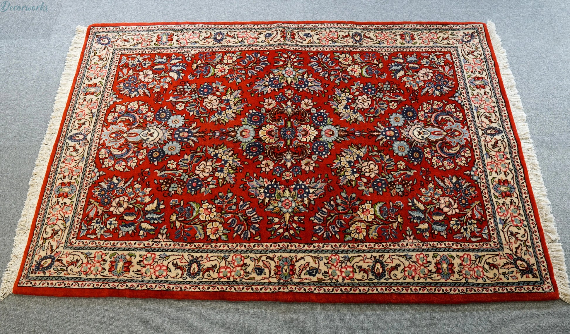 160×110cm　　クム産 ペルシャ絨毯 コルクウール Decorworks