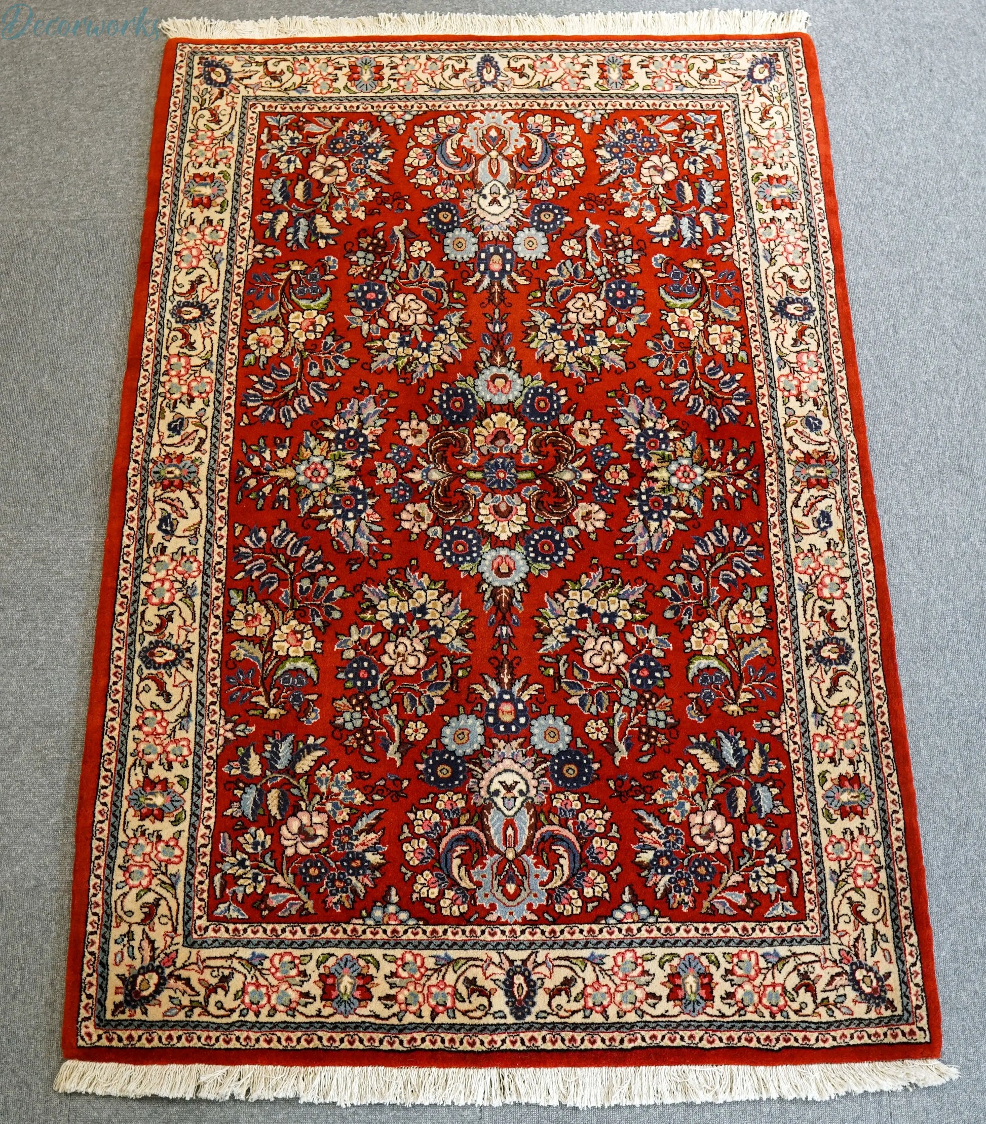 160×110cm　　クム産 ペルシャ絨毯 コルクウール Decorworks
