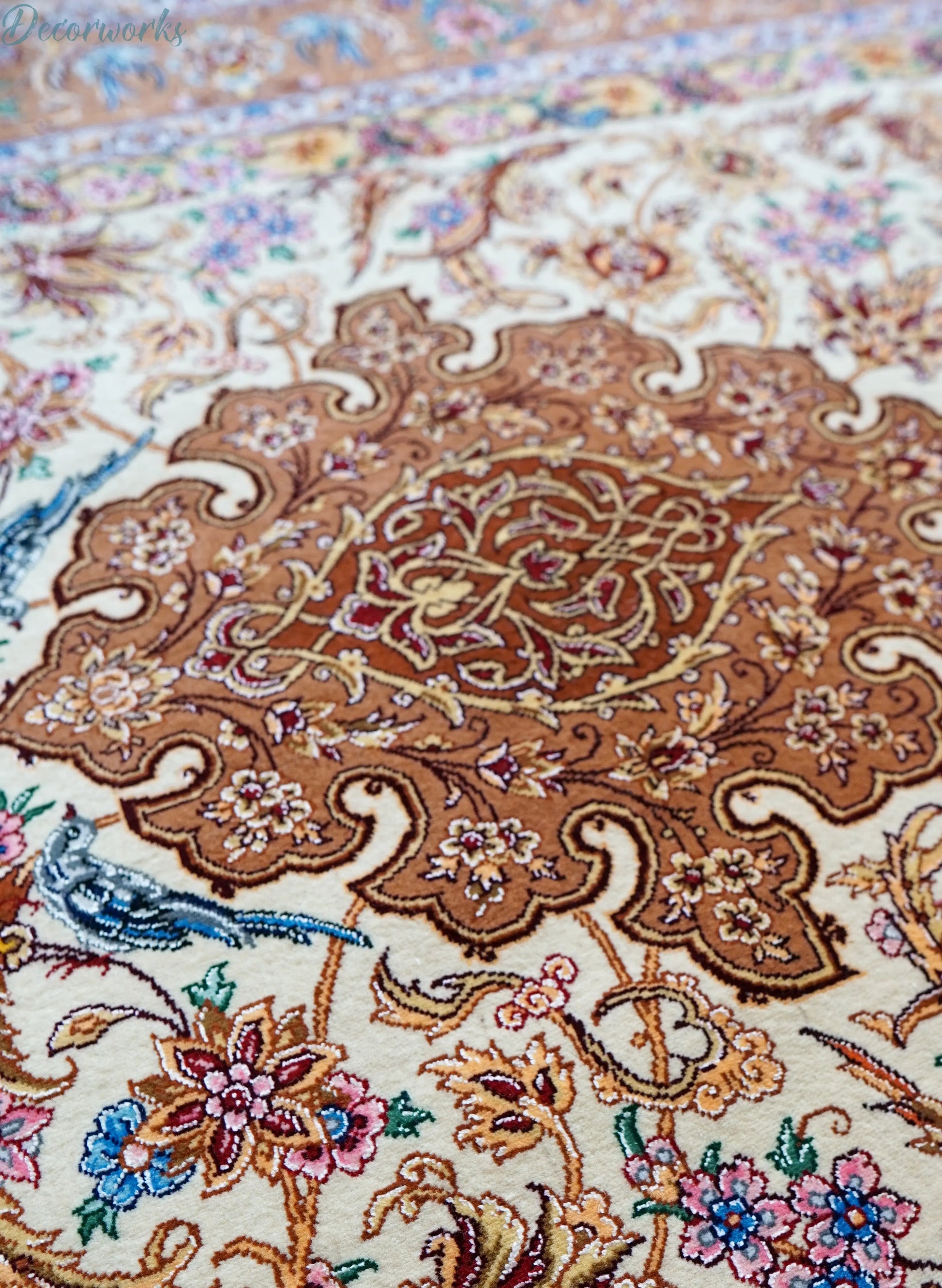 163×110cm 　手織りペルシャ絨毯　イスファハン サハラク房 Decorworks