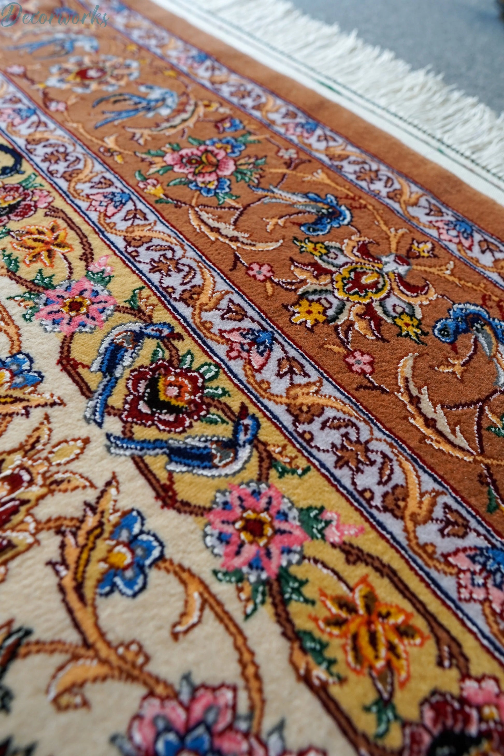 163×110cm 　手織りペルシャ絨毯　イスファハン サハラク房 Decorworks