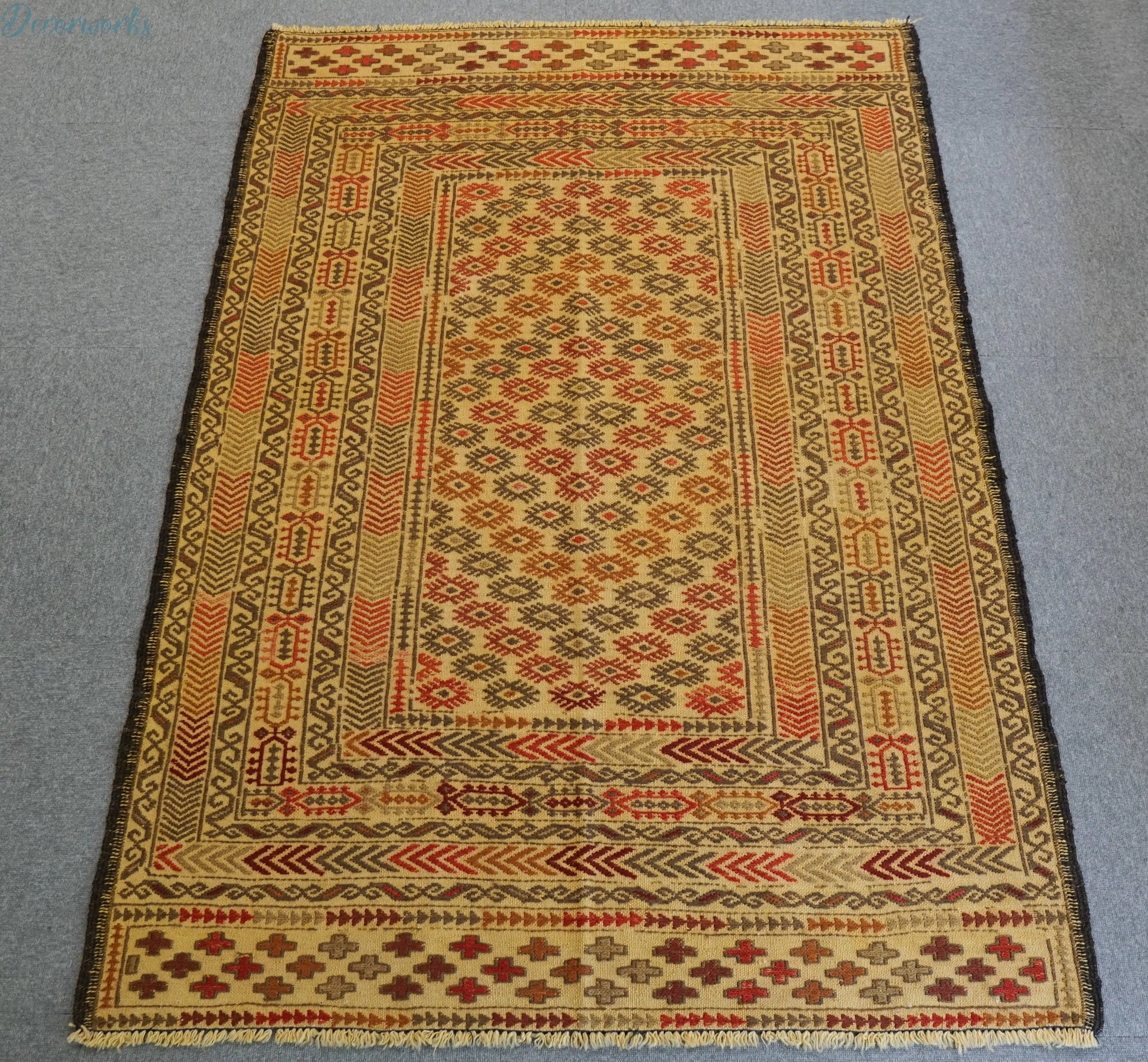 175×124cｍ　アフガニスタン オールド キリム 手織り絨毯 Decorworks