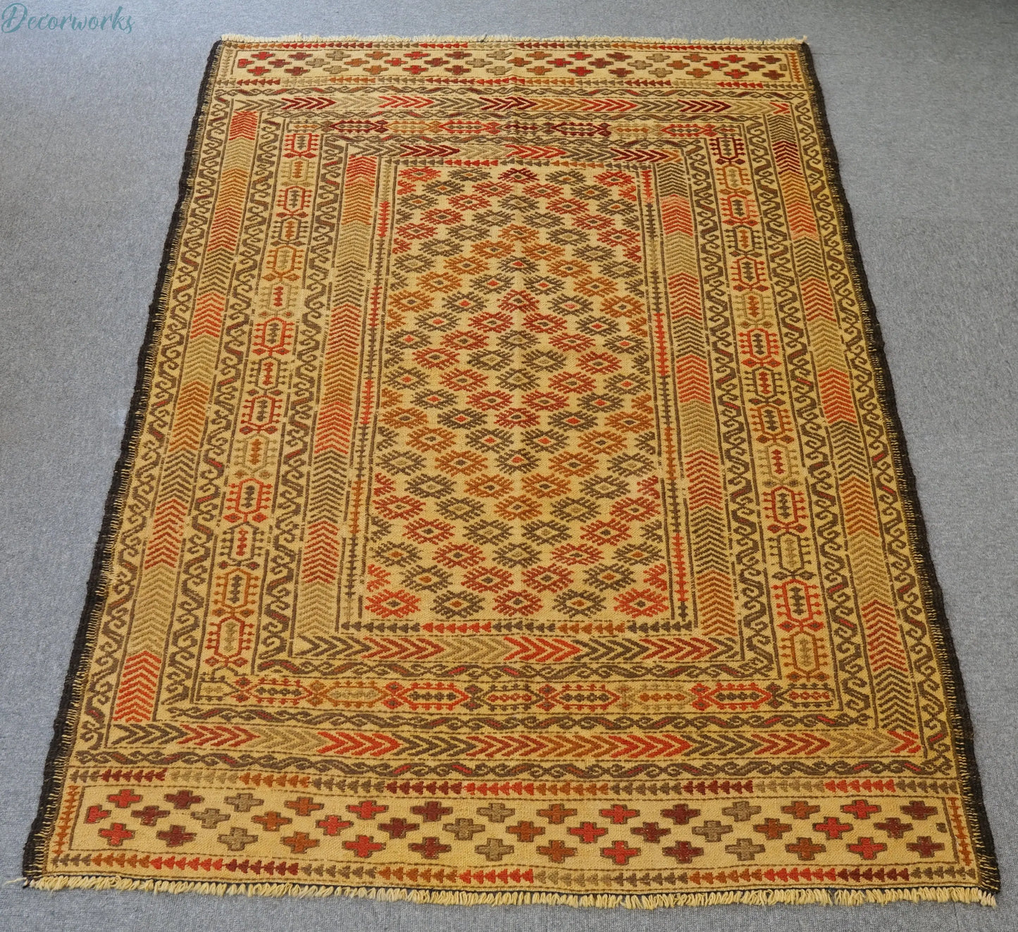 175×124cｍ　アフガニスタン オールド キリム 手織り絨毯 Decorworks