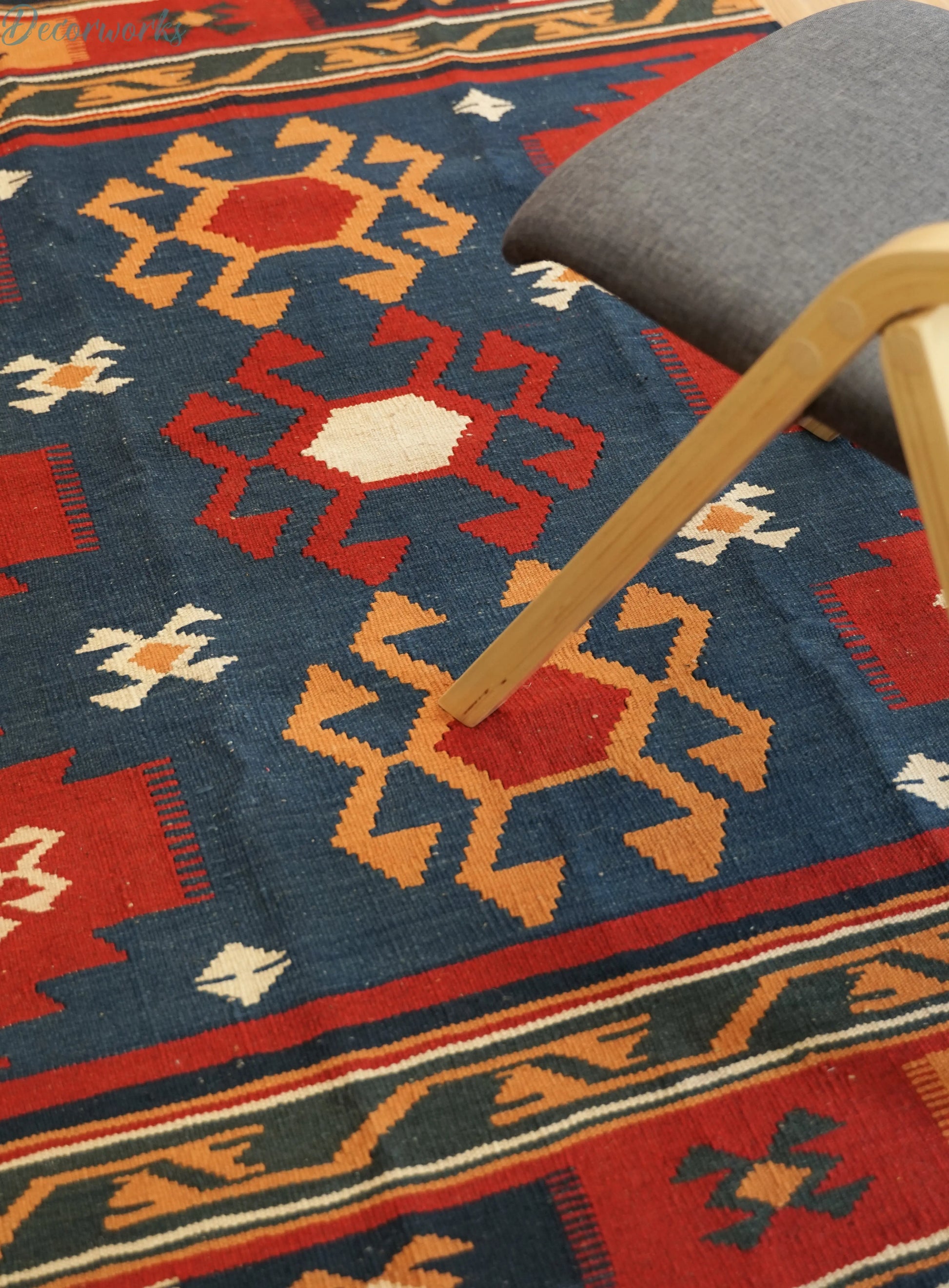 179×122cm ペルシャ 手織りキリム Decorworks