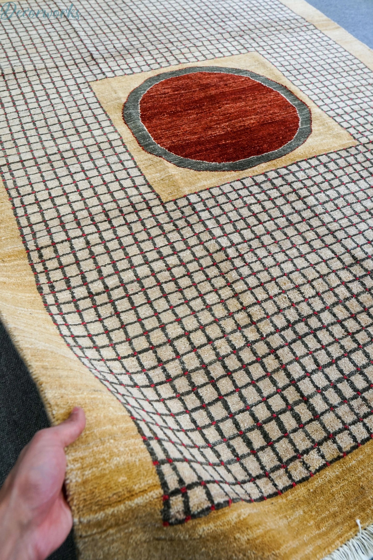 180cm×130cm ガズニウール手織りギャッベ ラグ ギャベ - Decorworks