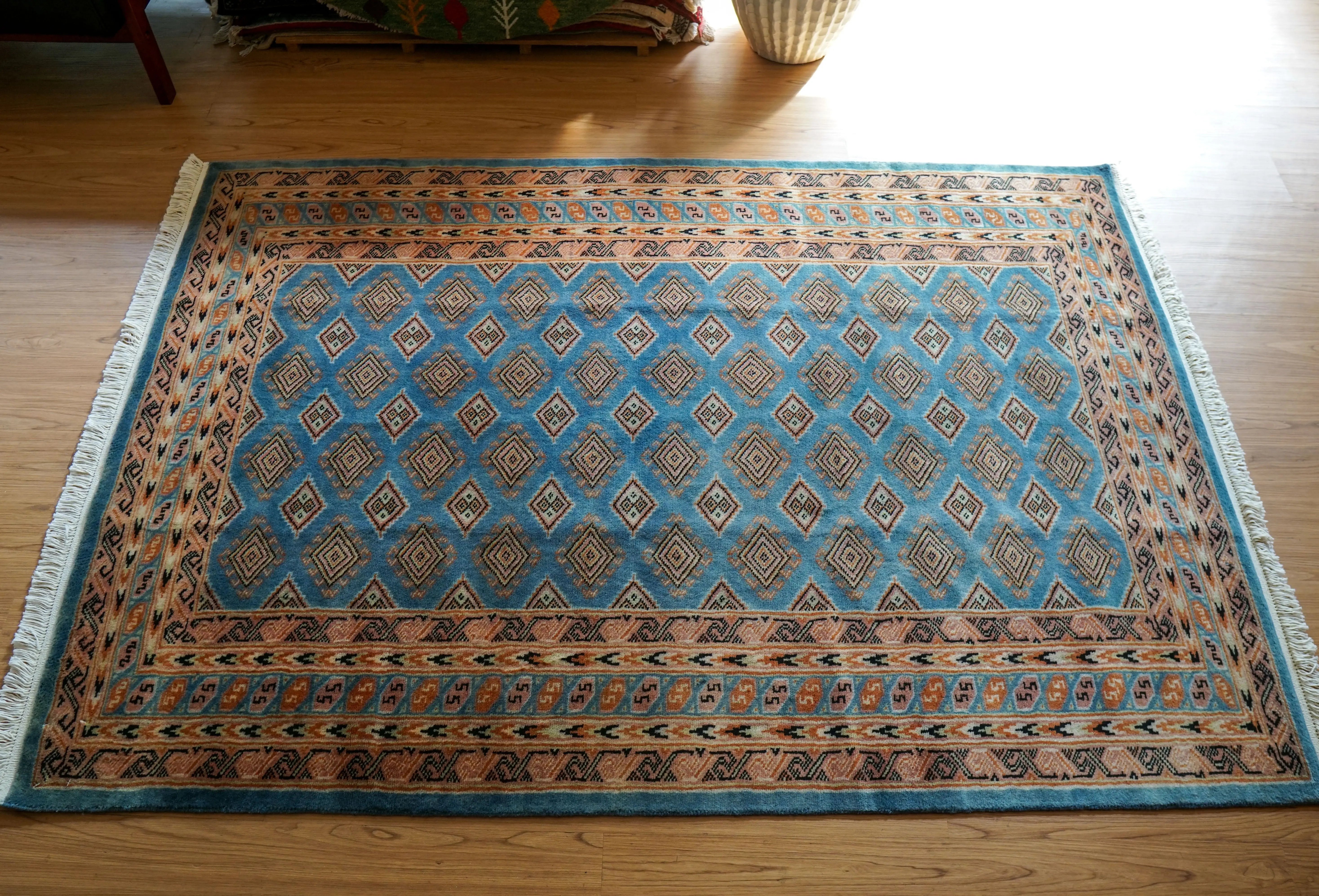 Y2861 パキスタン絨毯 ウール 手織り トライバルラグ 150×93㎝ パキスタン手織り絨毯 トライバルラグ 185×125cm - Decorworks