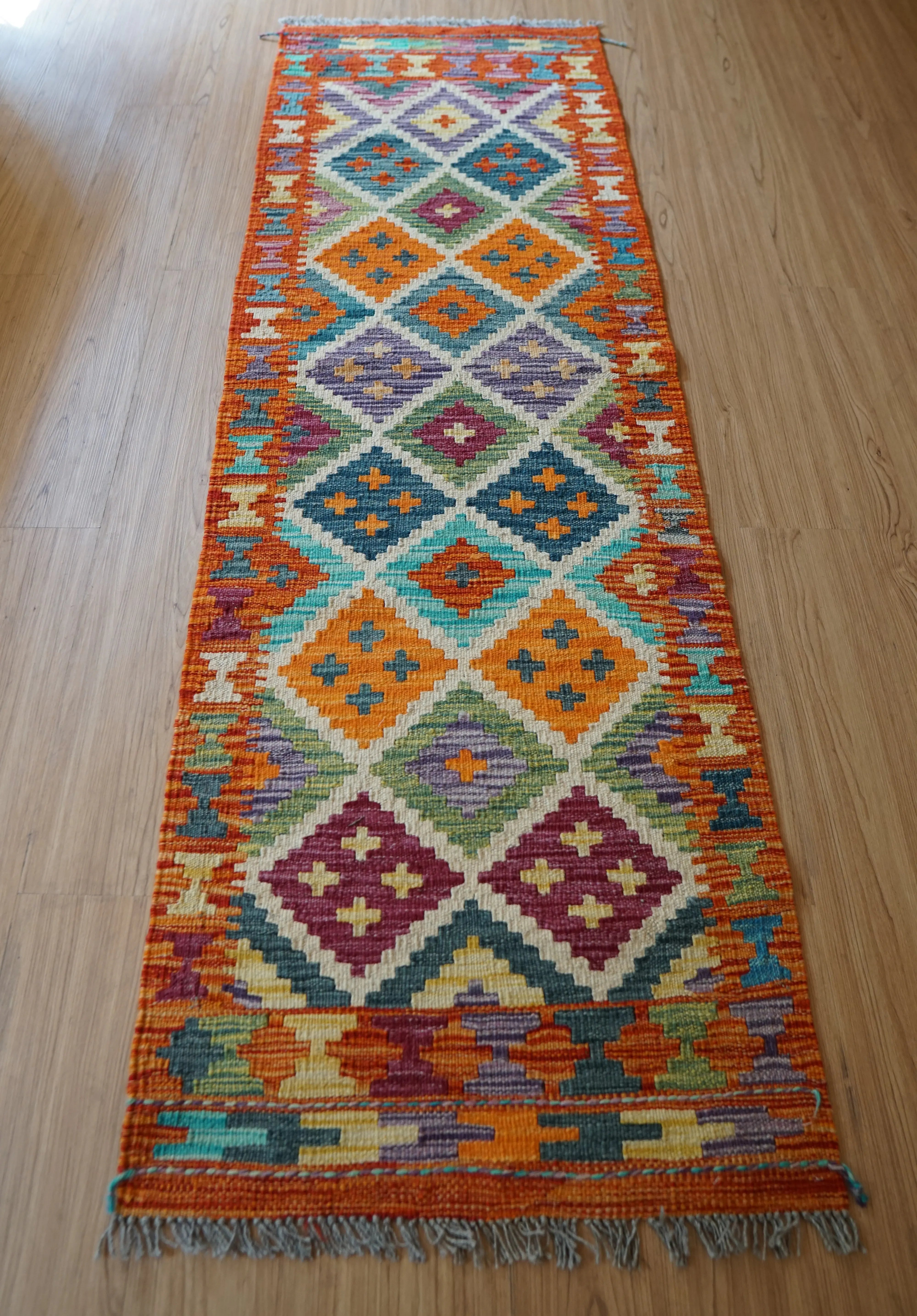 アフガンオールド手織りキリム トライバルラグ ヴィンテージラグ