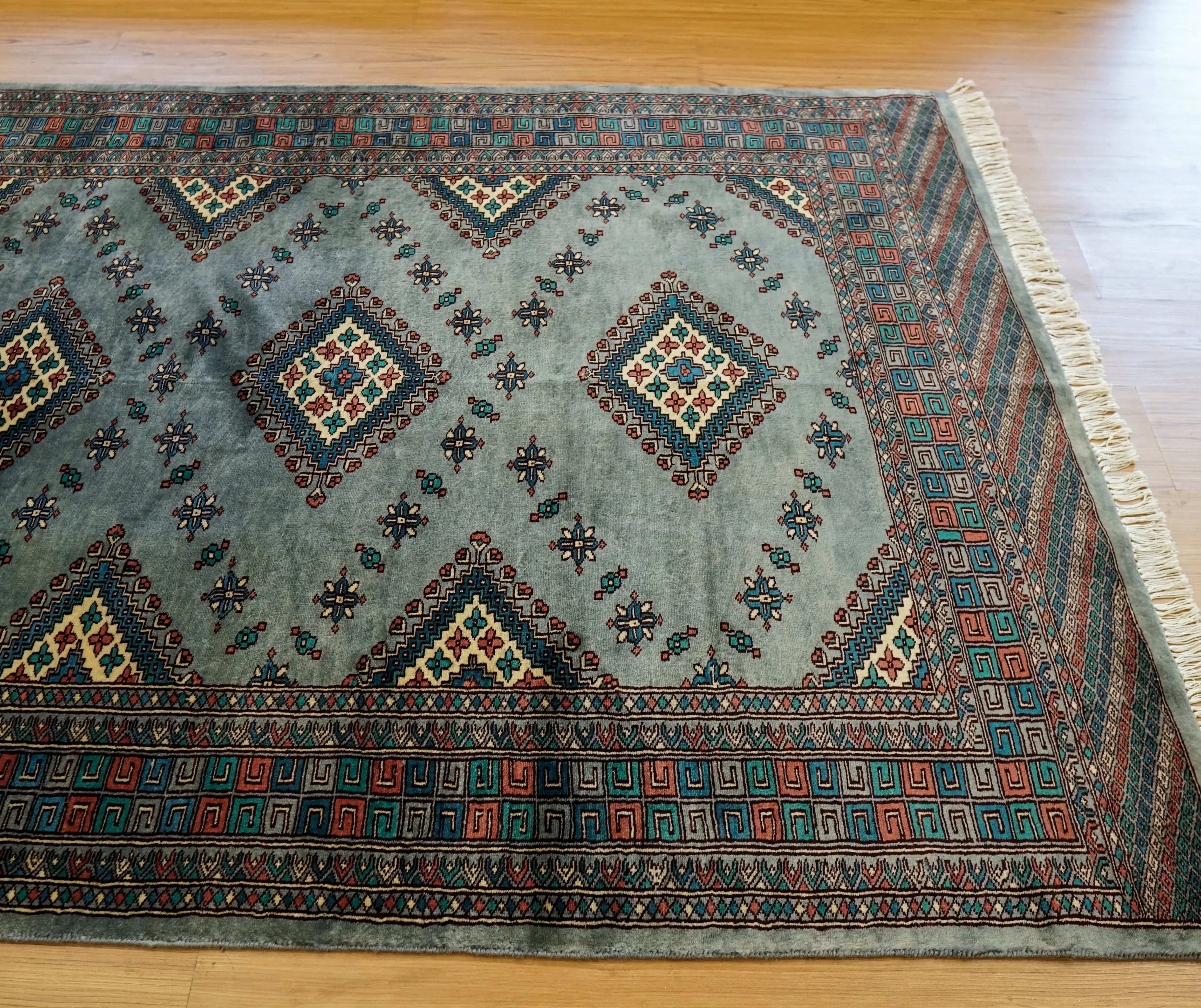 191×121cm パキスタン手織り絨毯｜高品質ウール使用｜伝統的幾何学模様