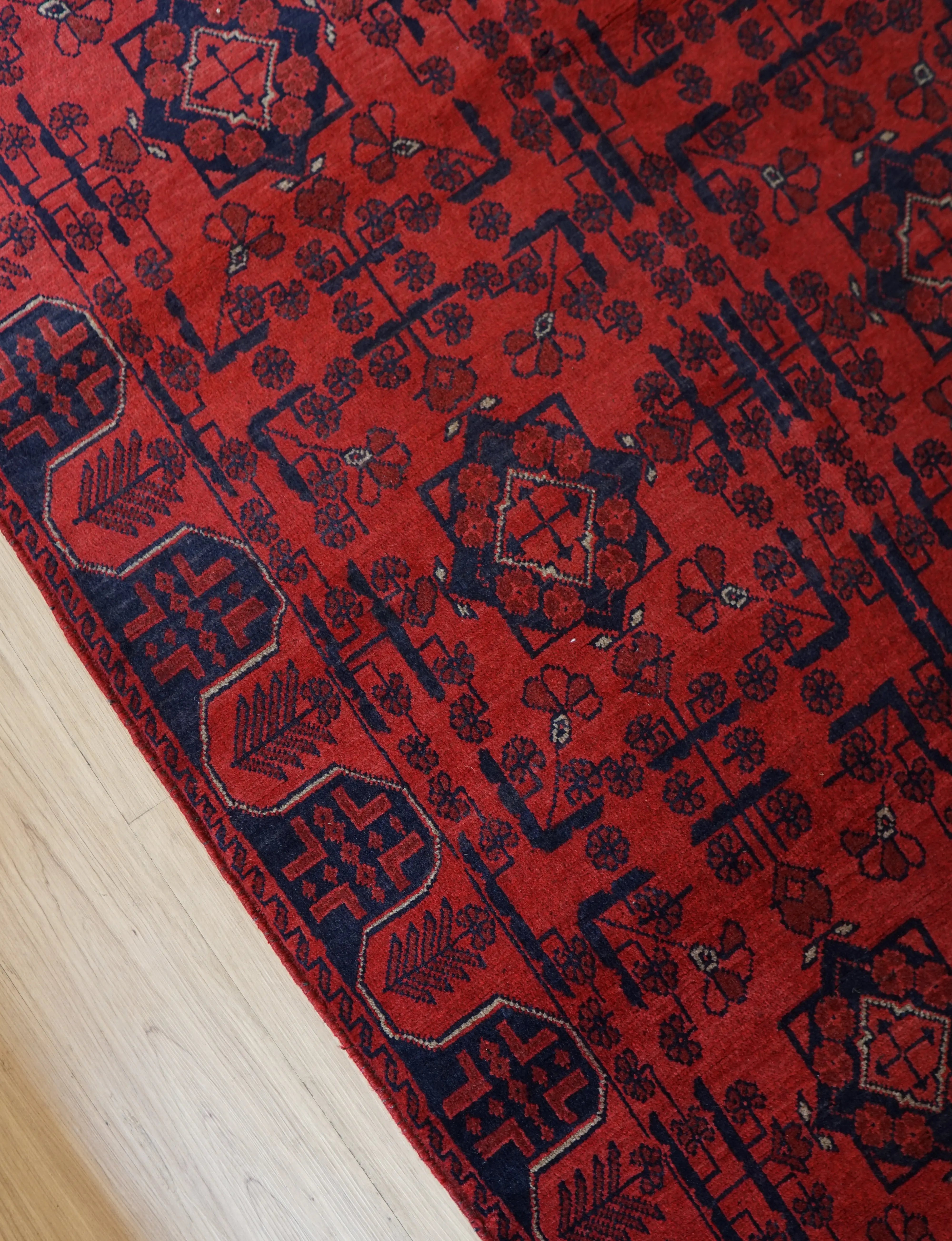 アフガニスタン手織り絨毯 カールモハメディ 195×121cm,伝統トライバル